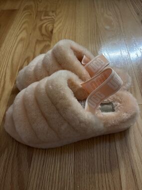 Coral Ugg Fluff Yeah Slippers